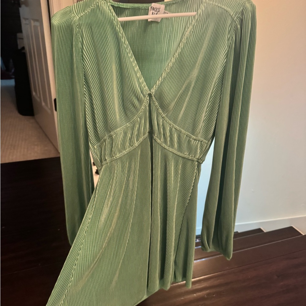 Princess Polly Green Pleated Dress